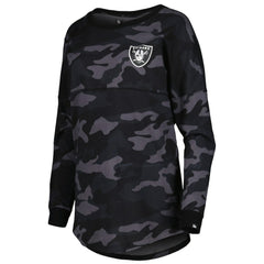 Las Vegas Raiders New Era Women's Camo Long Sleeve T-Shirt Black