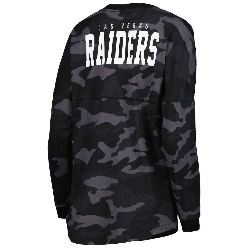Las Vegas Raiders New Era Women's Camo Long Sleeve T-Shirt Black