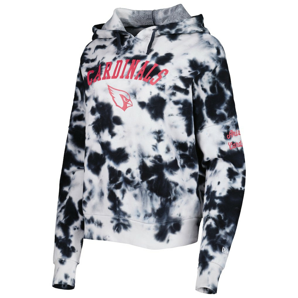 Arizona Cardinals New Era Women's Cloud Dye Fleece Pullover Hoodie Black