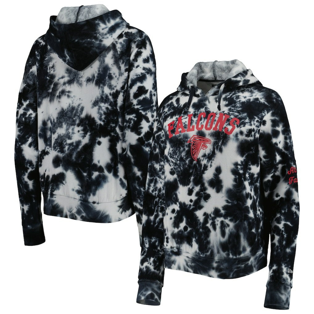 Atlanta Falcons New Era Women's Cloud Dye Fleece Pullover Hoodie Black