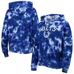 Indianapolis Colts New Era Women's Cloud Dye Fleece Pullover Hoodie Royal