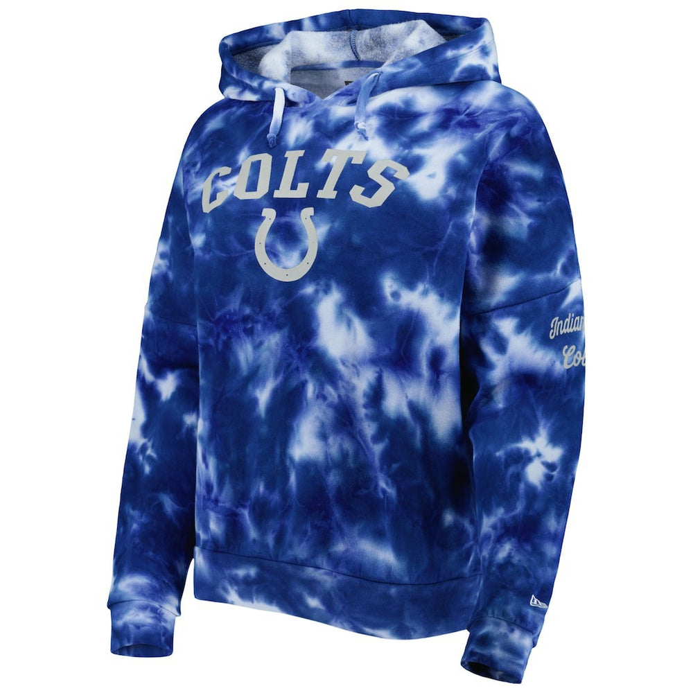 Indianapolis Colts New Era Women's Cloud Dye Fleece Pullover Hoodie Royal