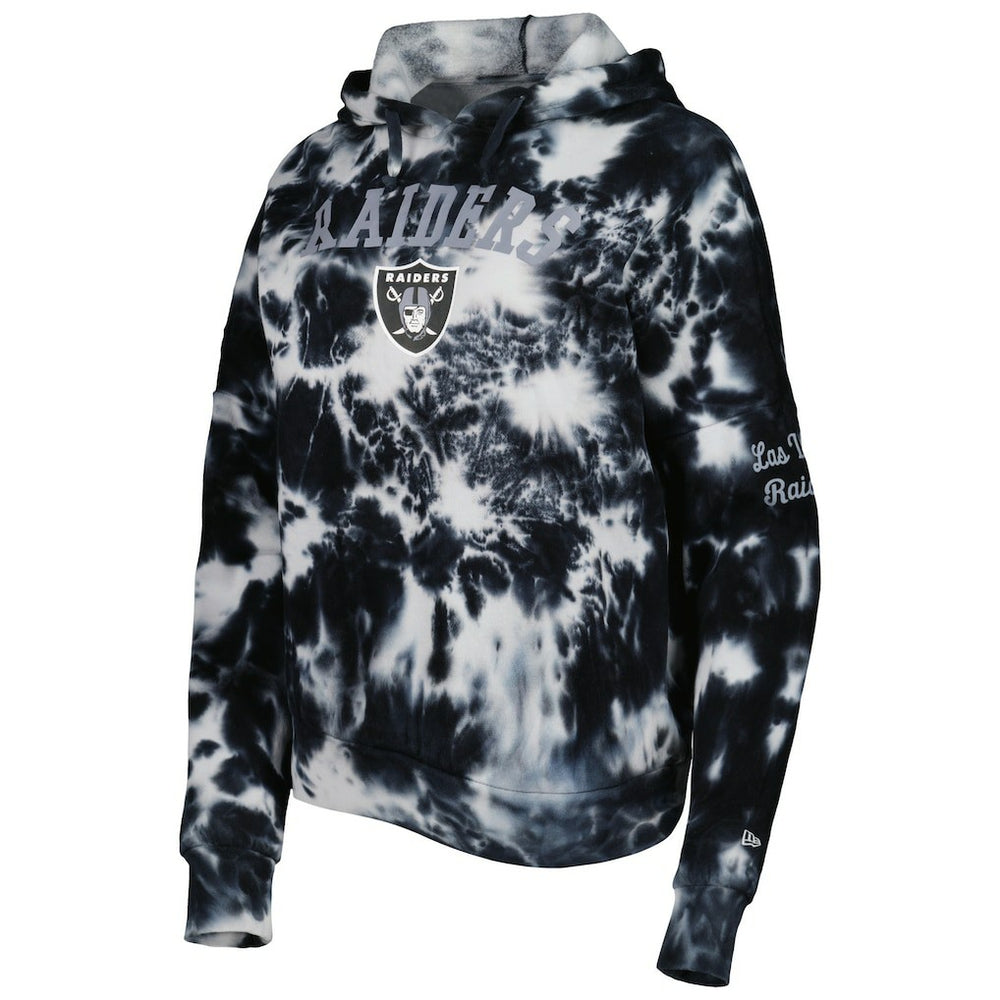 Las Vegas Raiders New Era Women's Cloud Dye Fleece Pullover Hoodie Black