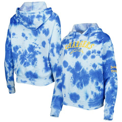 Los Angeles Chargers New Era Women's Cloud Dye Fleece Pullover Hoodie Powder Blue