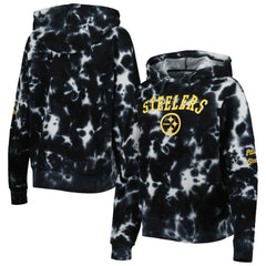Pittsburgh Steelers New Era Women's Cloud Dye Fleece Pullover Hoodie Black