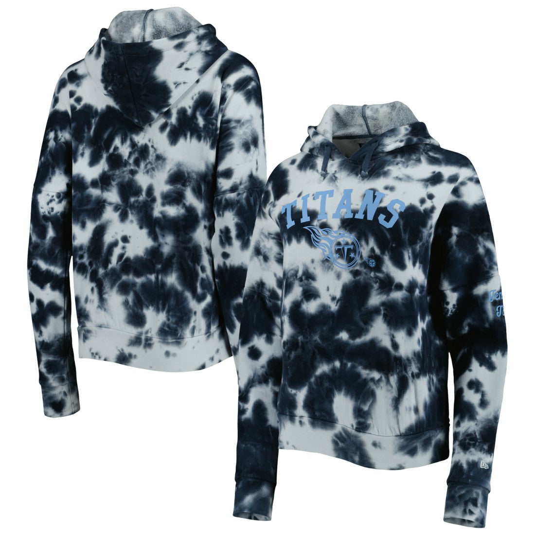 Tennessee Titans New Era Women's Cloud Dye Fleece Pullover Hoodie Navy