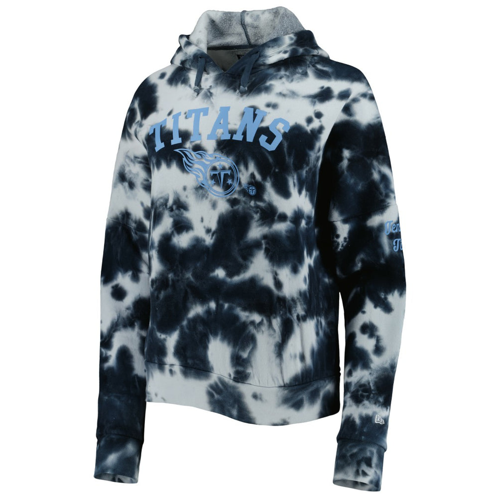 Tennessee Titans New Era Women's Cloud Dye Fleece Pullover Hoodie Navy