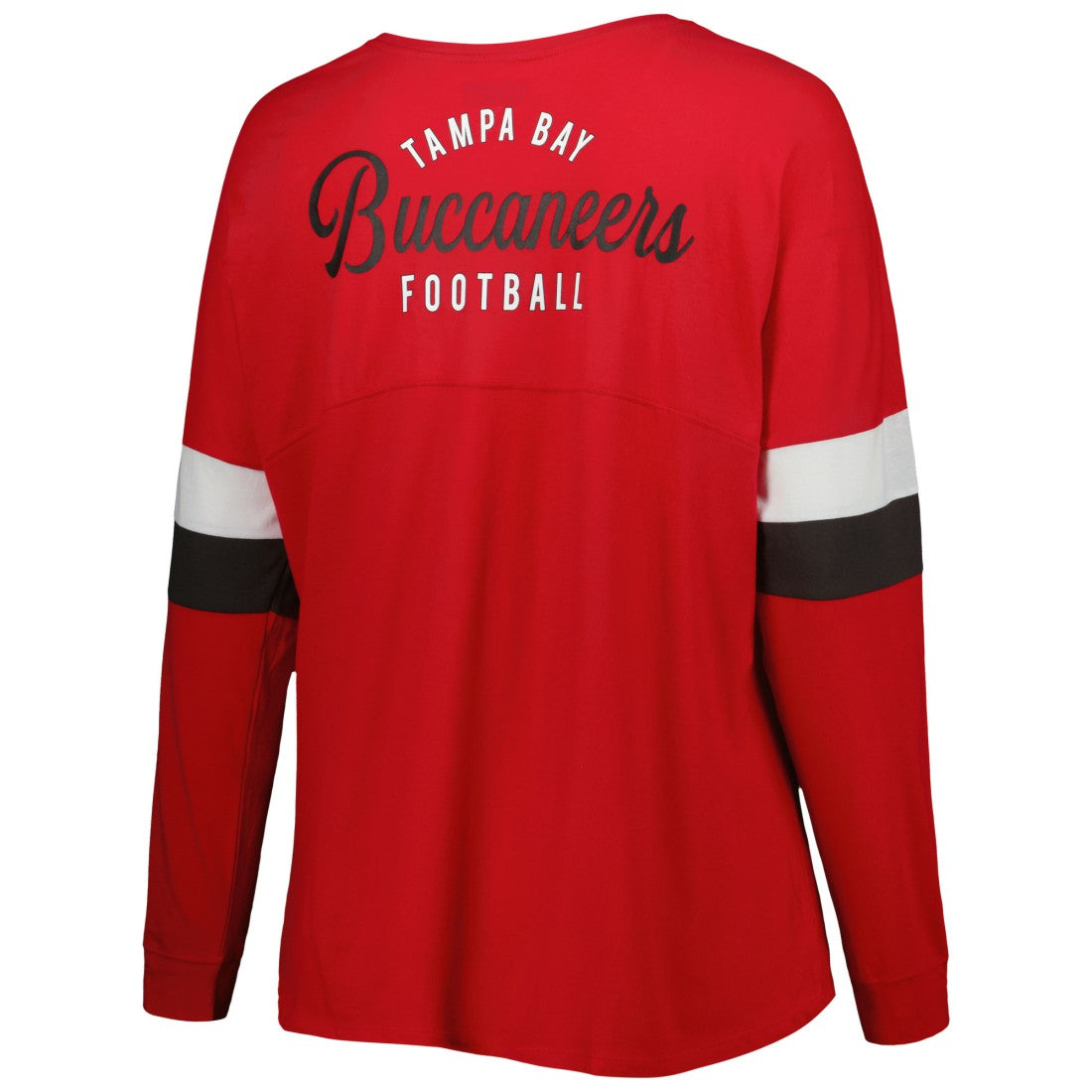 Tampa Bay Buccaneers New Era Women's Plus Size Athletic Varsity Lace-Up V-Neck Long Sleeve T-Shirt Red