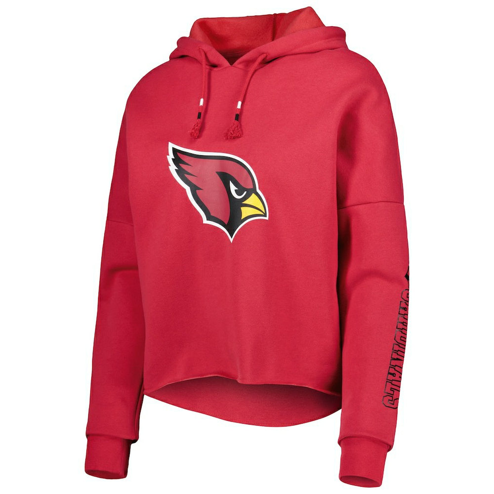 Arizona Cardinals New Era Women's Foil Sleeve Pullover Hoodie Cardinal
