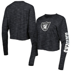 Las Vegas Raiders New Era Women's Crop Long Sleeve T-Shirt Black