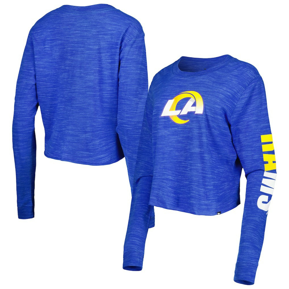 Los Angeles Rams New Era Women's Crop Long Sleeve T-Shirt Royal