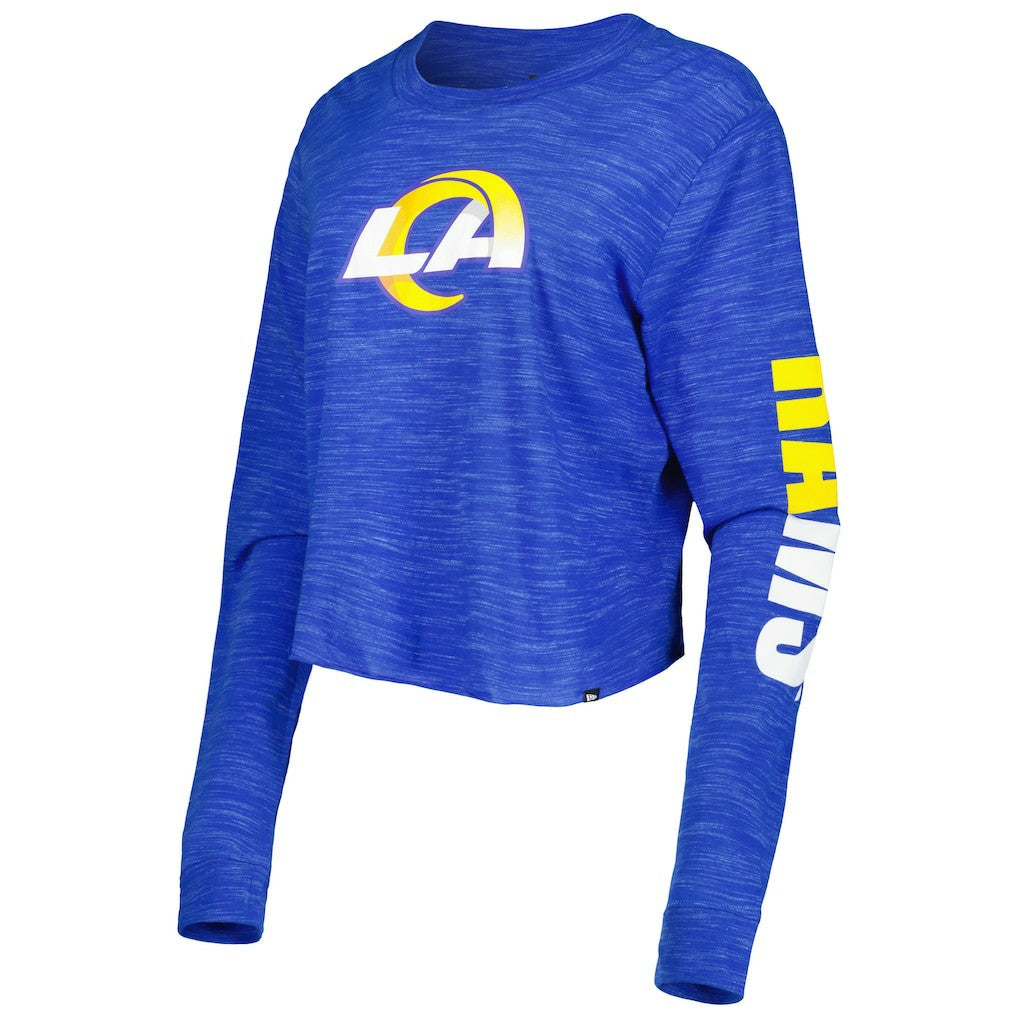Los Angeles Rams New Era Women's Crop Long Sleeve T-Shirt Royal