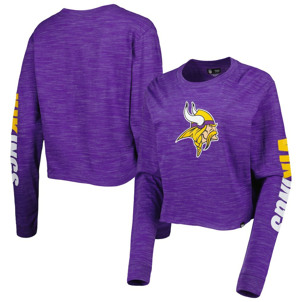 Minnesota Vikings New Era Women's Crop Long Sleeve T-Shirt Purple