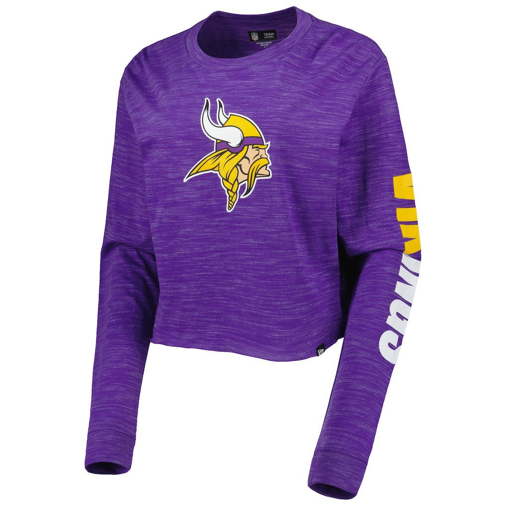 Minnesota Vikings New Era Women's Crop Long Sleeve T-Shirt Purple