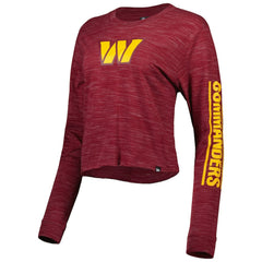 Washington Commanders New Era Women's Crop Long Sleeve T-Shirt Burgundy