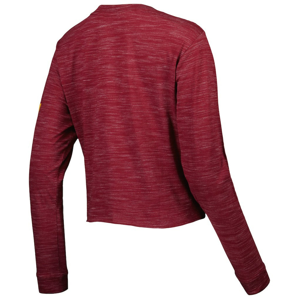Washington Commanders New Era Women's Crop Long Sleeve T-Shirt Burgundy