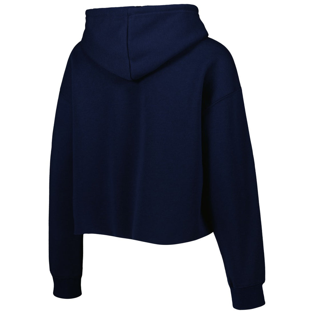 Tennessee Titans Cuce Women's Crystal Logo Cropped Pullover Hoodie Navy