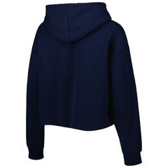 Tennessee Titans Cuce Women's Crystal Logo Cropped Pullover Hoodie Navy