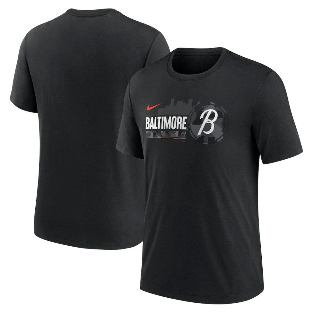 Baltimore Orioles Nike City Connect Tri-Blend T-Shirt - Black T-shirts