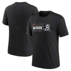 Baltimore Orioles Nike City Connect Tri-Blend T-Shirt - Black T-shirts