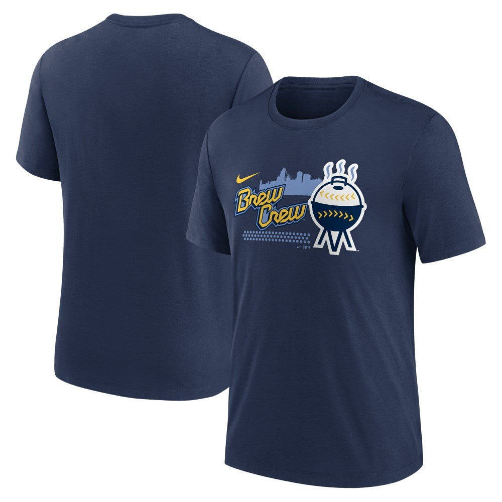 Milwaukee Brewers Nike City Connect Tri-Blend T-Shirt - Navy T-shirts