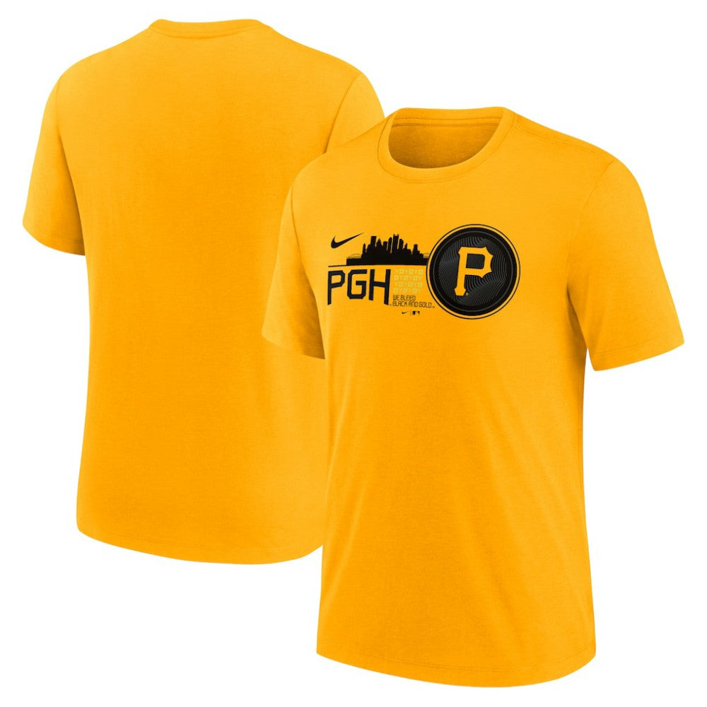 Pittsburgh Pirates Nike City Connect Tri-Blend T-Shirt - Gold T-shirts