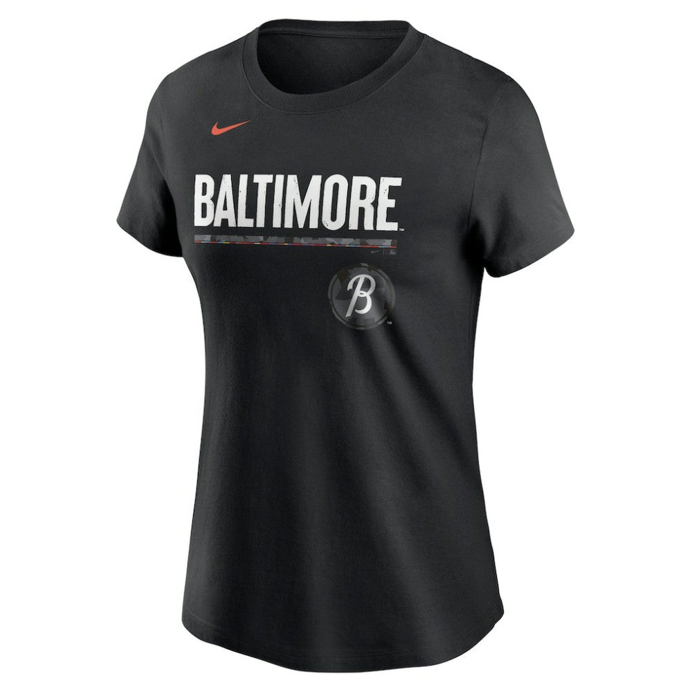 Baltimore Orioles Nike Women's City Connect Wordmark T-Shirt - Black T-shirts
