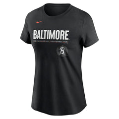 Baltimore Orioles Nike Women's City Connect Wordmark T-Shirt - Black T-shirts