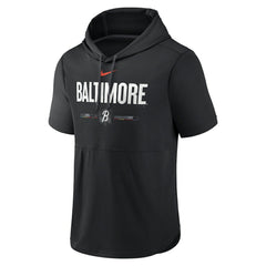 Baltimore Orioles Nike City Connect Short Sleeve Pullover Hoodie - Black Hoodies
