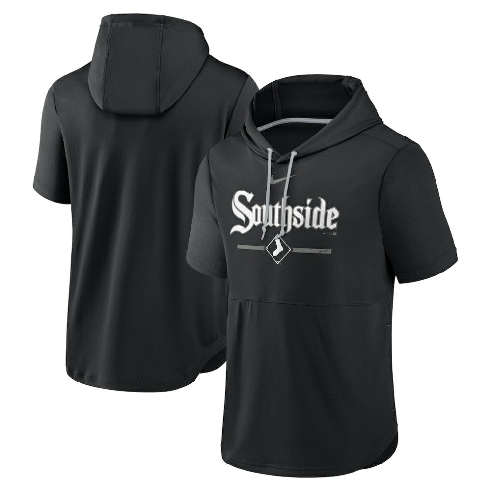 Chicago White Sox Nike City Connect Short Sleeve Pullover Hoodie - Black Hoodies