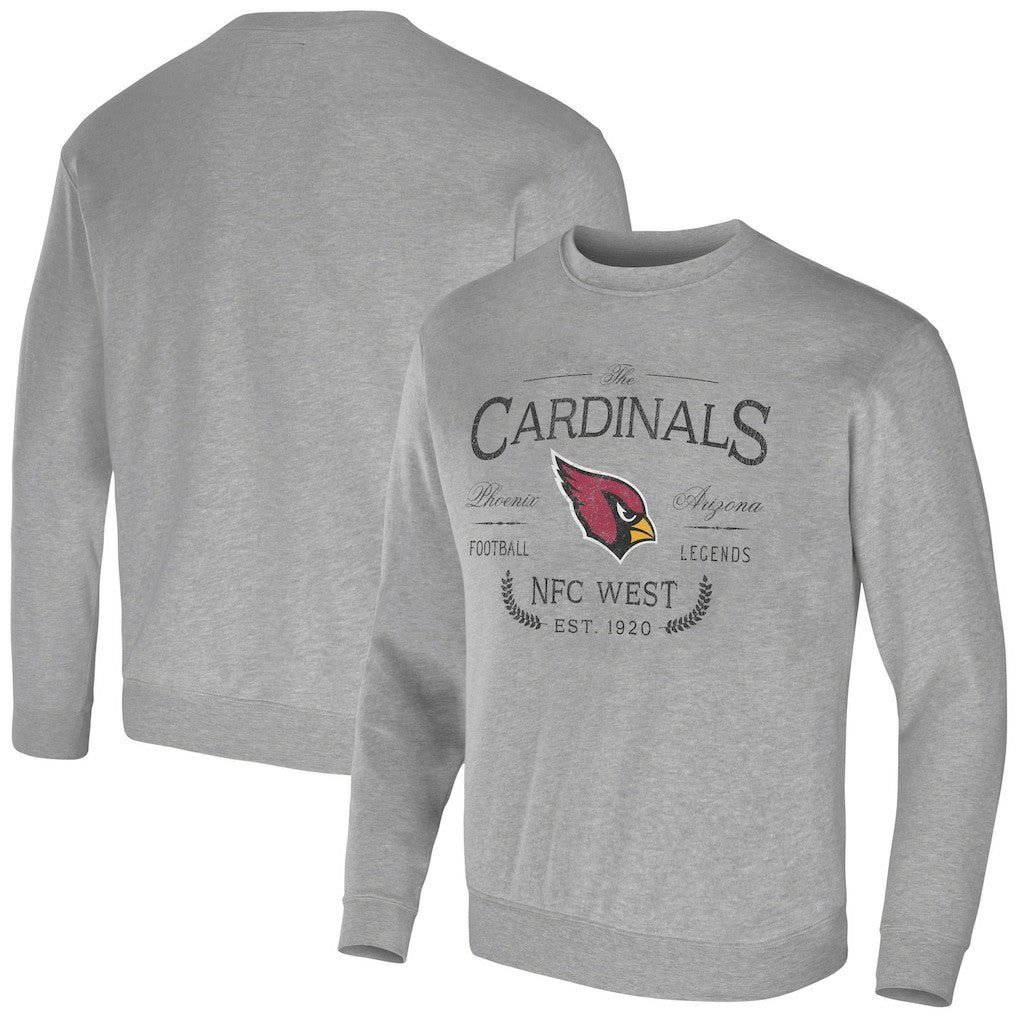 Arizona Cardinals NFL x Darius Rucker Collection Pullover Sweatshirt Heather Gray