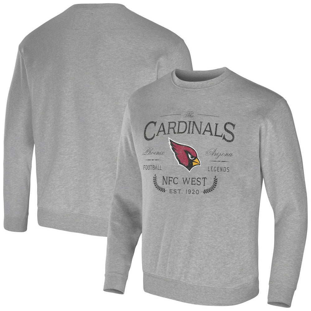 Arizona Cardinals NFL x Darius Rucker Collection Pullover Sweatshirt Heather Gray