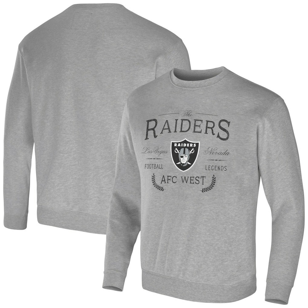 Las Vegas Raiders NFL x Darius Rucker Collection Pullover Sweatshirt Heather Gray