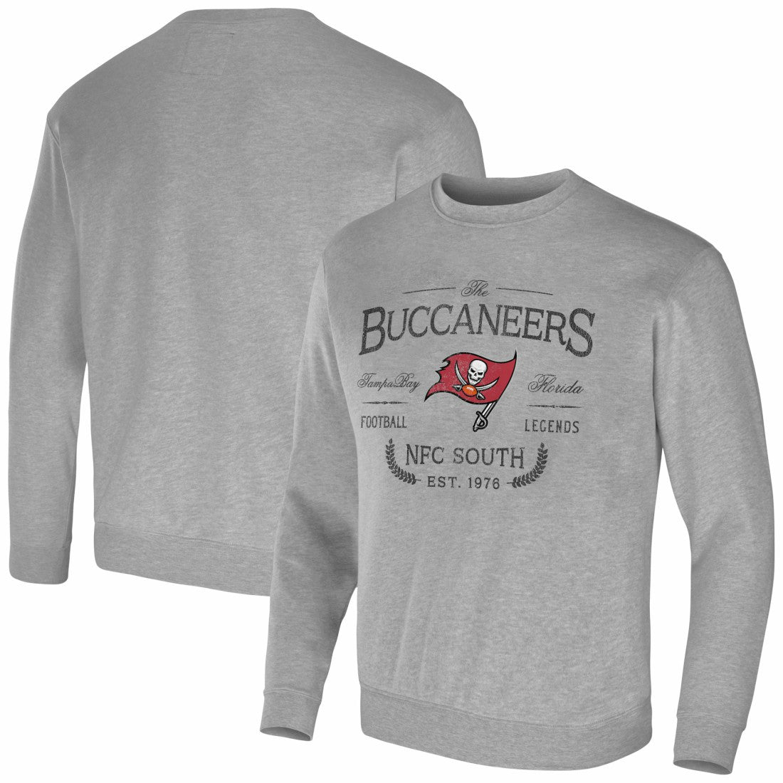 Tampa Bay Buccaneers NFL x Darius Rucker Collection Pullover Sweatshirt Heather Gray