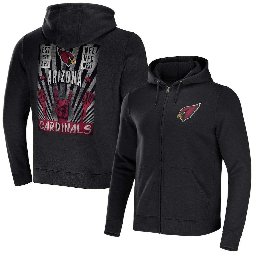 Arizona Cardinals NFL x Darius Rucker Collection Rocker Full-Zip Hoodie Black