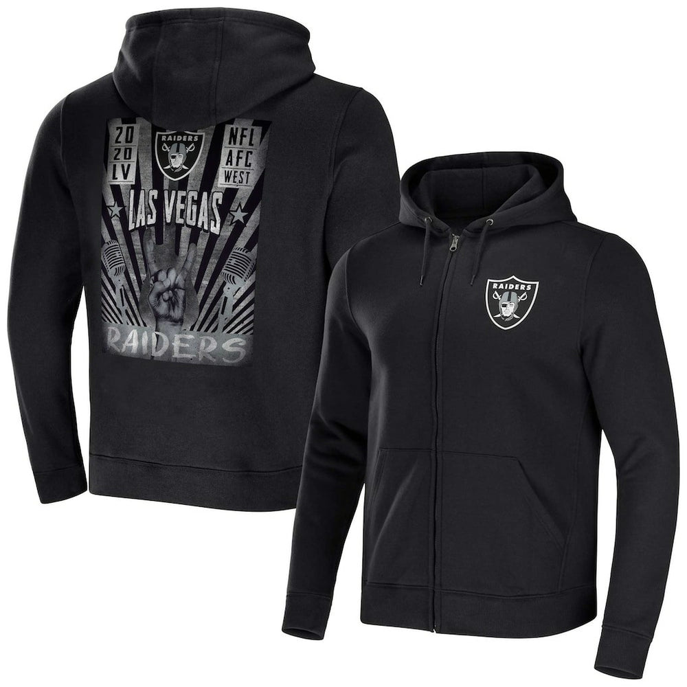Las Vegas Raiders NFL x Darius Rucker Collection Rocker Full-Zip Hoodie Black