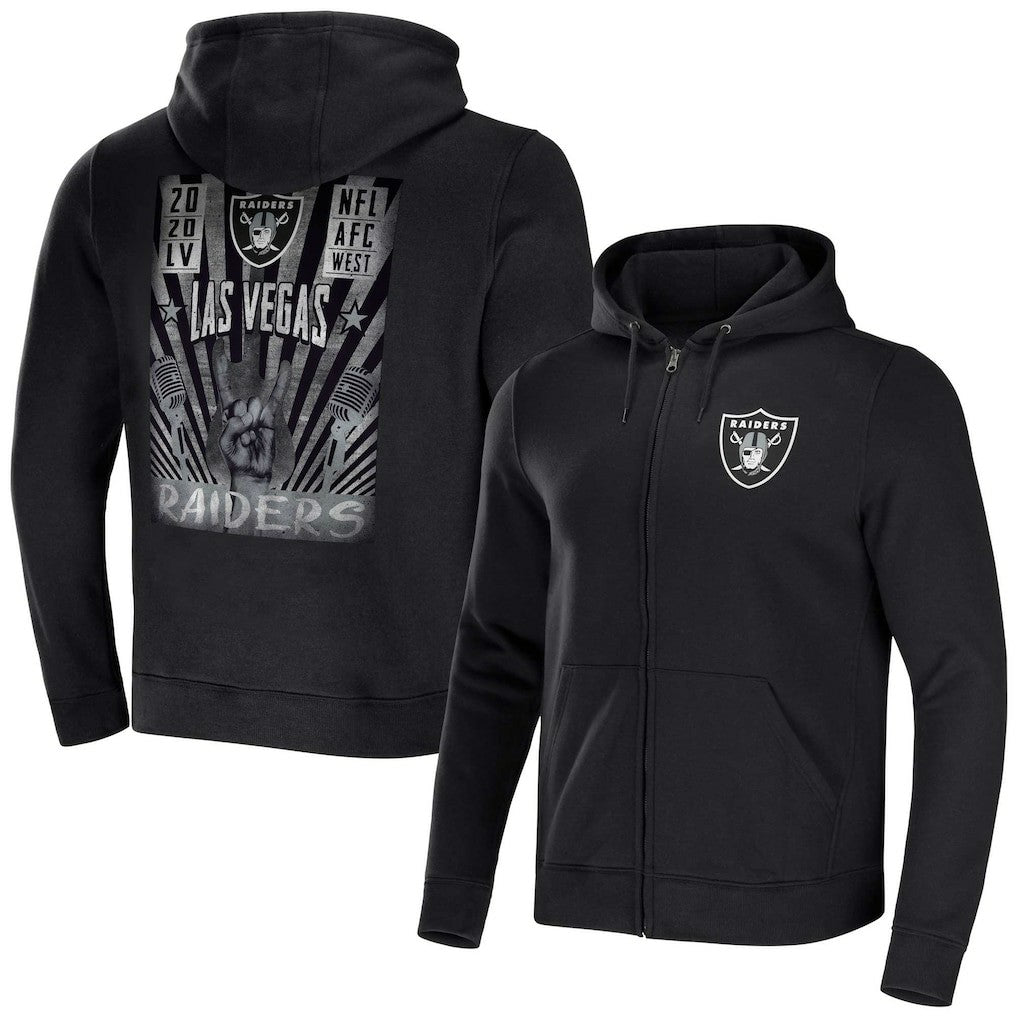 Las Vegas Raiders NFL x Darius Rucker Collection Rocker Full-Zip Hoodie Black