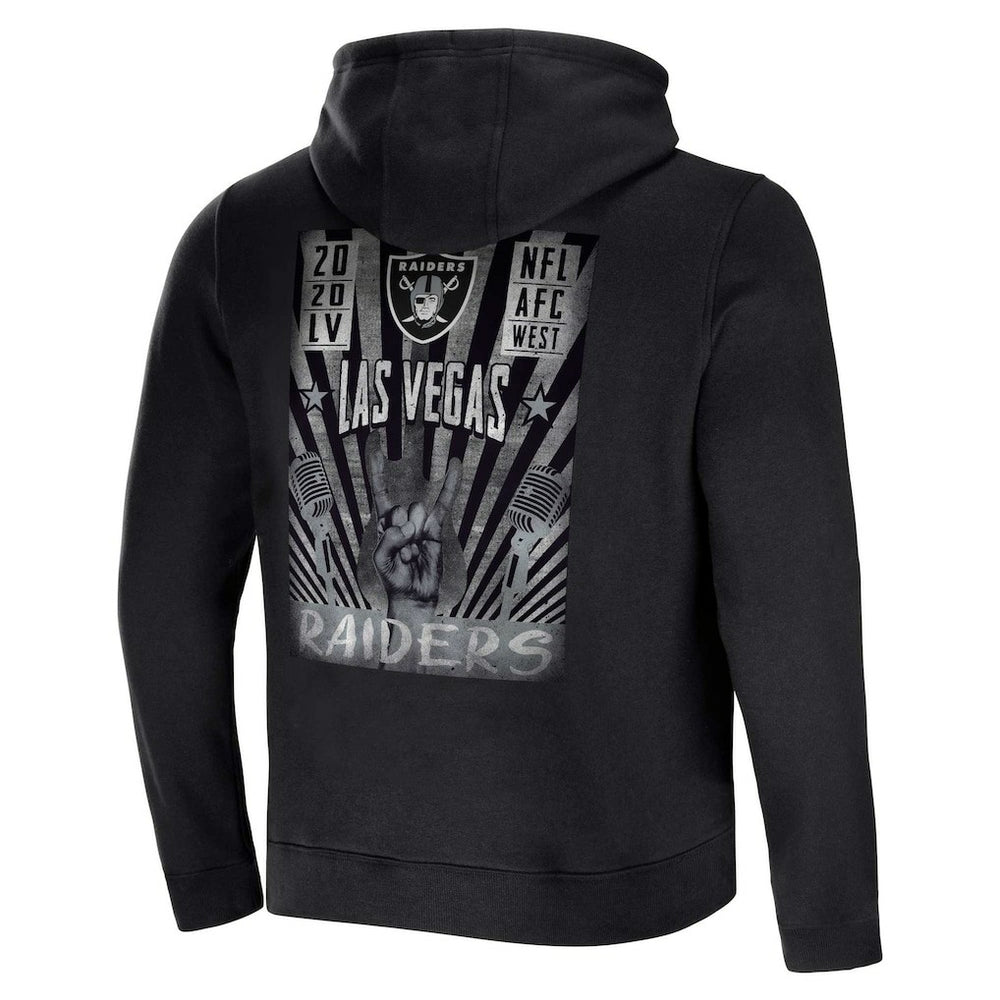 Las Vegas Raiders NFL x Darius Rucker Collection Rocker Full-Zip Hoodie Black