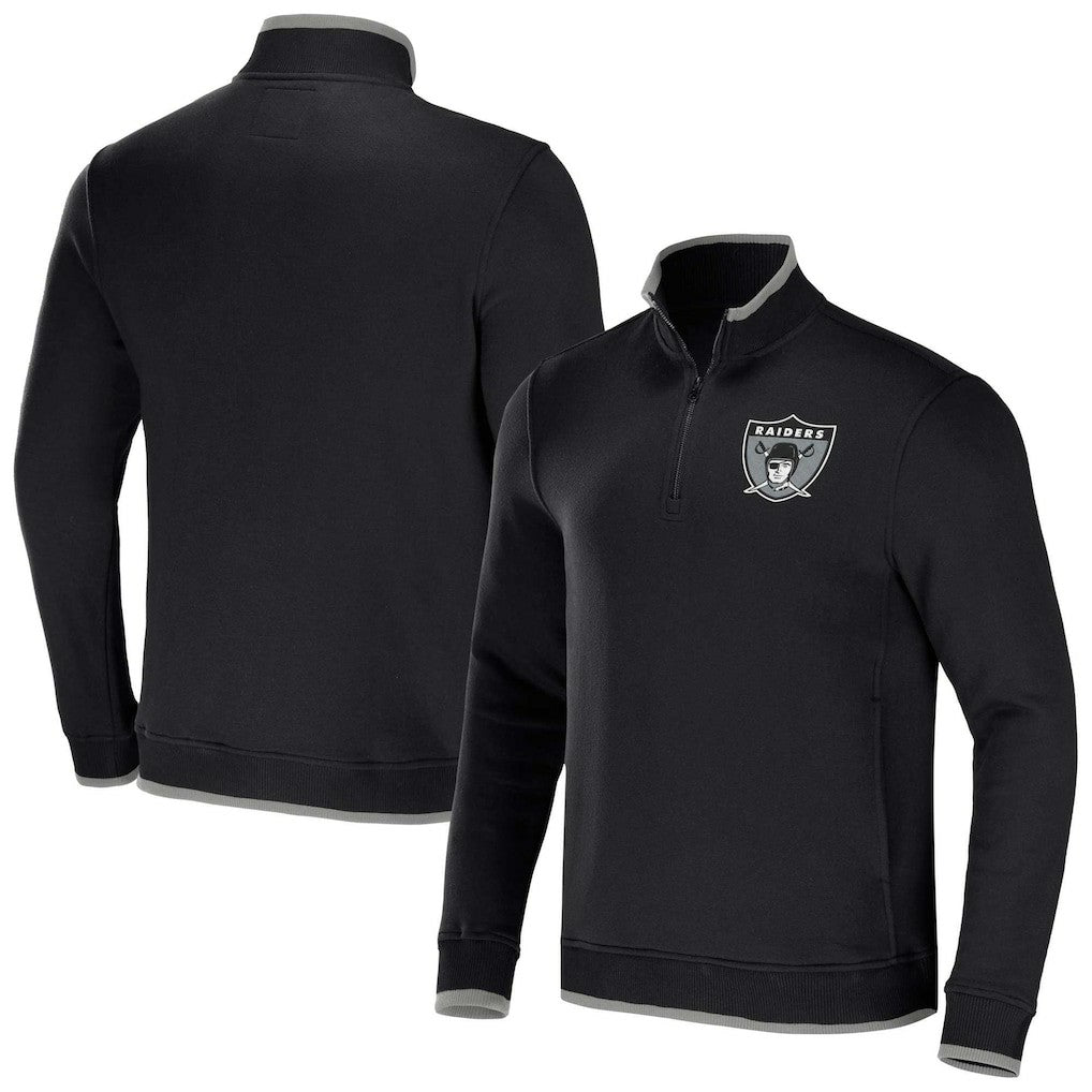 Las Vegas Raiders NFL x Darius Rucker Collection Logo Quarter-Zip Top Black