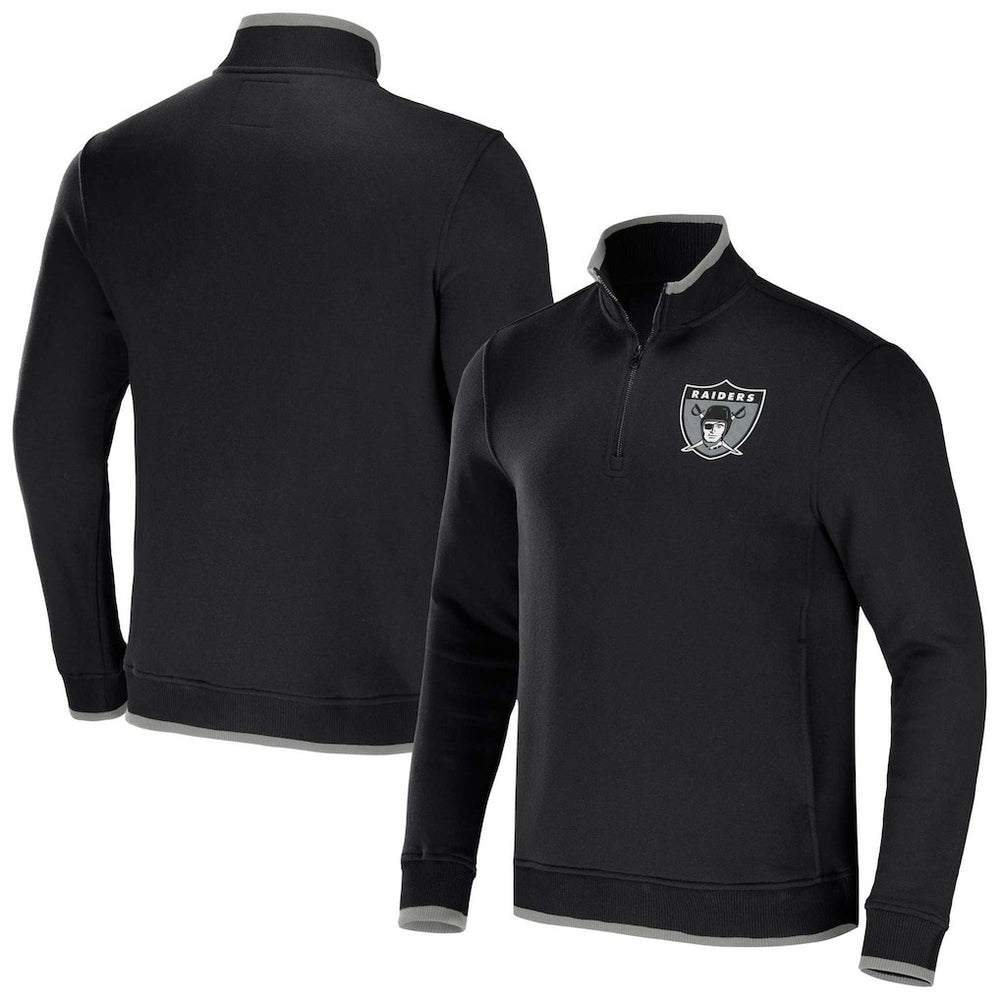 Las Vegas Raiders NFL x Darius Rucker Collection Logo Quarter-Zip Top Black