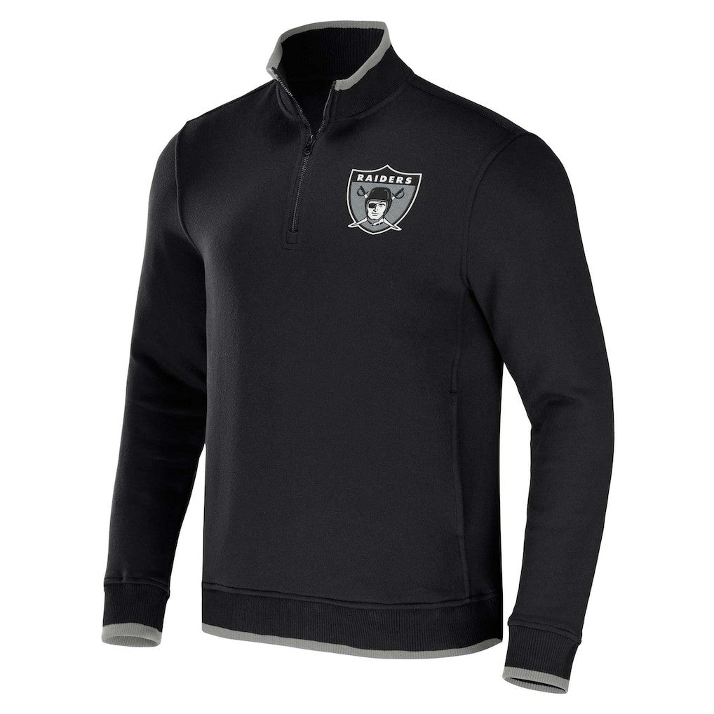 Las Vegas Raiders NFL x Darius Rucker Collection Logo Quarter-Zip Top Black