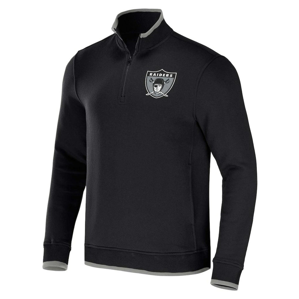 Las Vegas Raiders NFL x Darius Rucker Collection Logo Quarter-Zip Top Black
