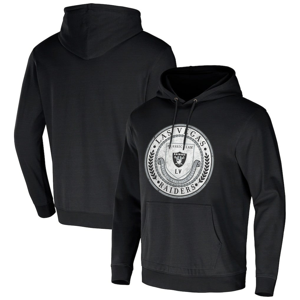 Las Vegas Raiders NFL x Darius Rucker Collection Washed Pullover Hoodie Black