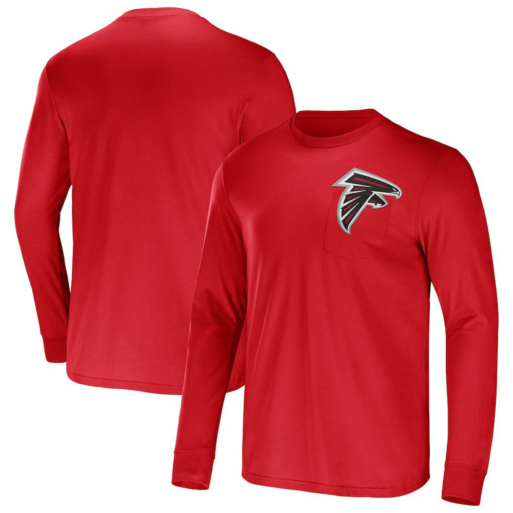 Atlanta Falcons NFL x Darius Rucker Collection Team Long Sleeve Pocket T-Shirt Red