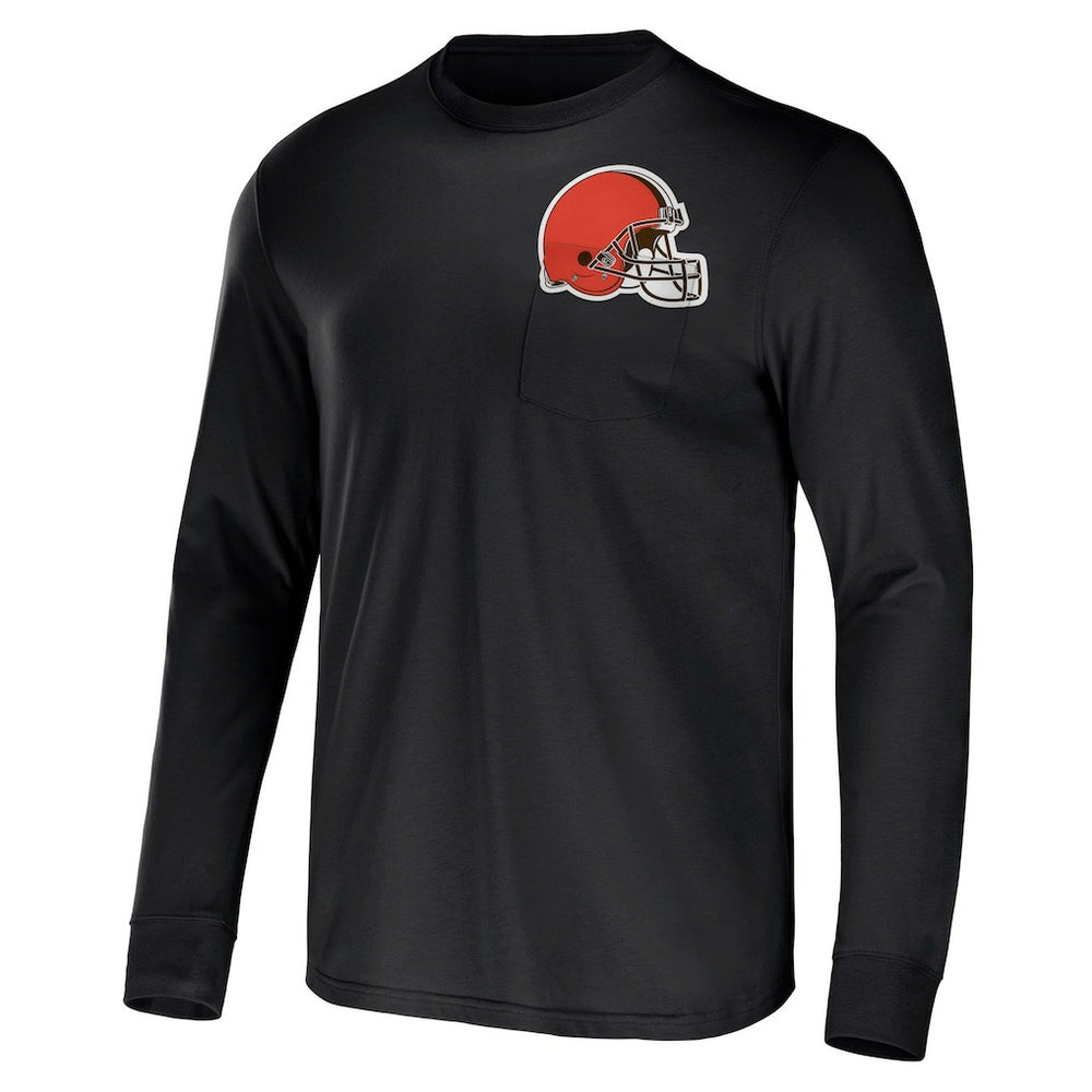 Cleveland Browns NFL x Darius Rucker Collection Team Long Sleeve Pocket T-Shirt Brown