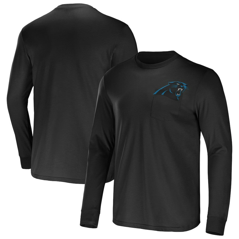 Carolina Panthers NFL x Darius Rucker Collection Team Long Sleeve Pocket T-Shirt Black
