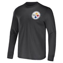 Pittsburgh Steelers NFL x Darius Rucker Collection Team Long Sleeve Pocket T-Shirt Black