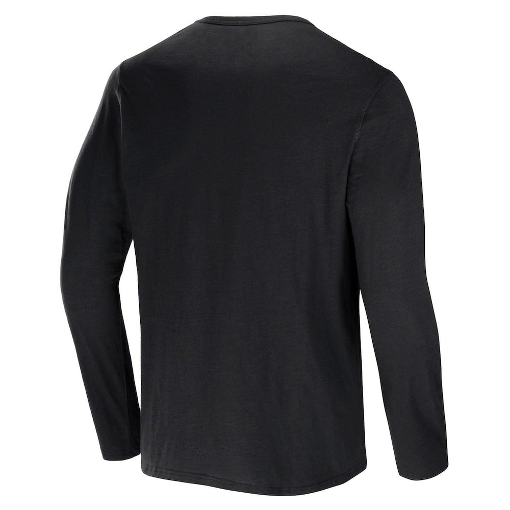 Las Vegas Raiders NFL x Darius Rucker Collection Slub Jersey Henley Long Sleeve T-Shirt Black