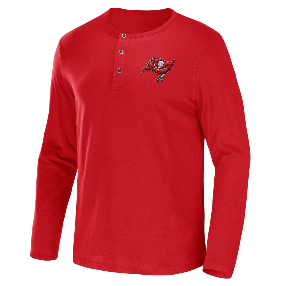Tampa Bay Buccaneers NFL x Darius Rucker Collection Slub Jersey Henley Long Sleeve T-Shirt Red