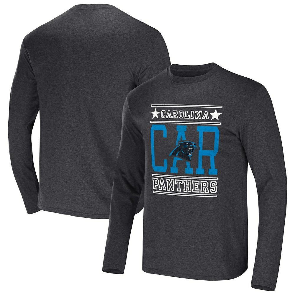 Carolina Panthers NFL x Darius Rucker Collection Long Sleeve T-Shirt Heathered Charcoal